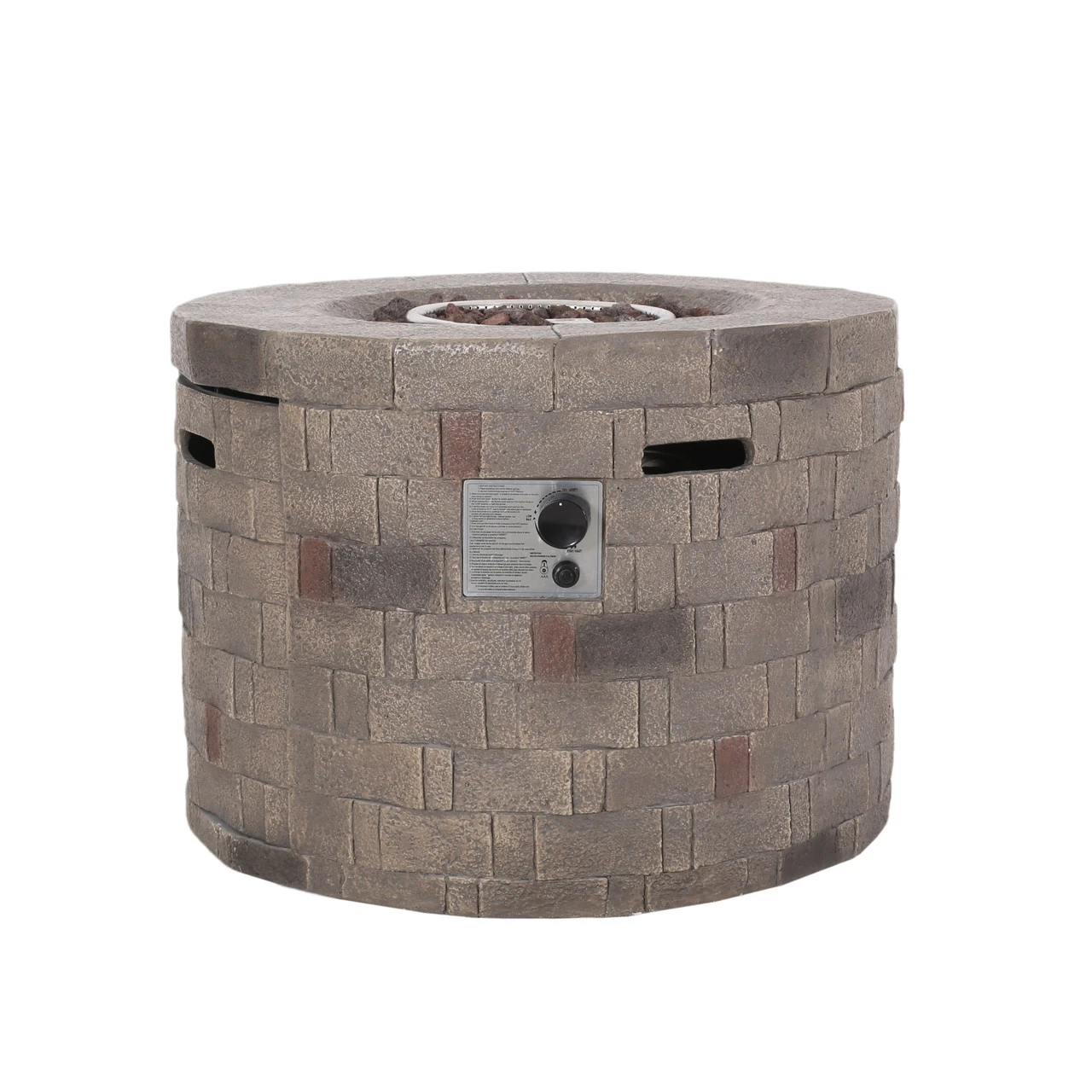 31.75" Brown And Gray Round Outdoor Patio Fire Pit 1 31.75" Brown And Gray Round Outdoor Patio Fire Pit