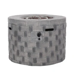 31.75" Gray Round Outdoor Patio Lightweight Fire Pit