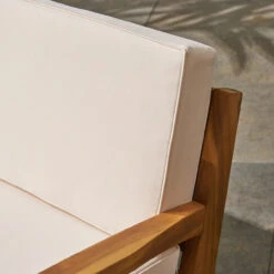 5pc Brown And Beige Outdoor Patio Conversation Set With Cushions 39.5" -PatioVibe Shop dnhhf 306669 3 45404.1667587411