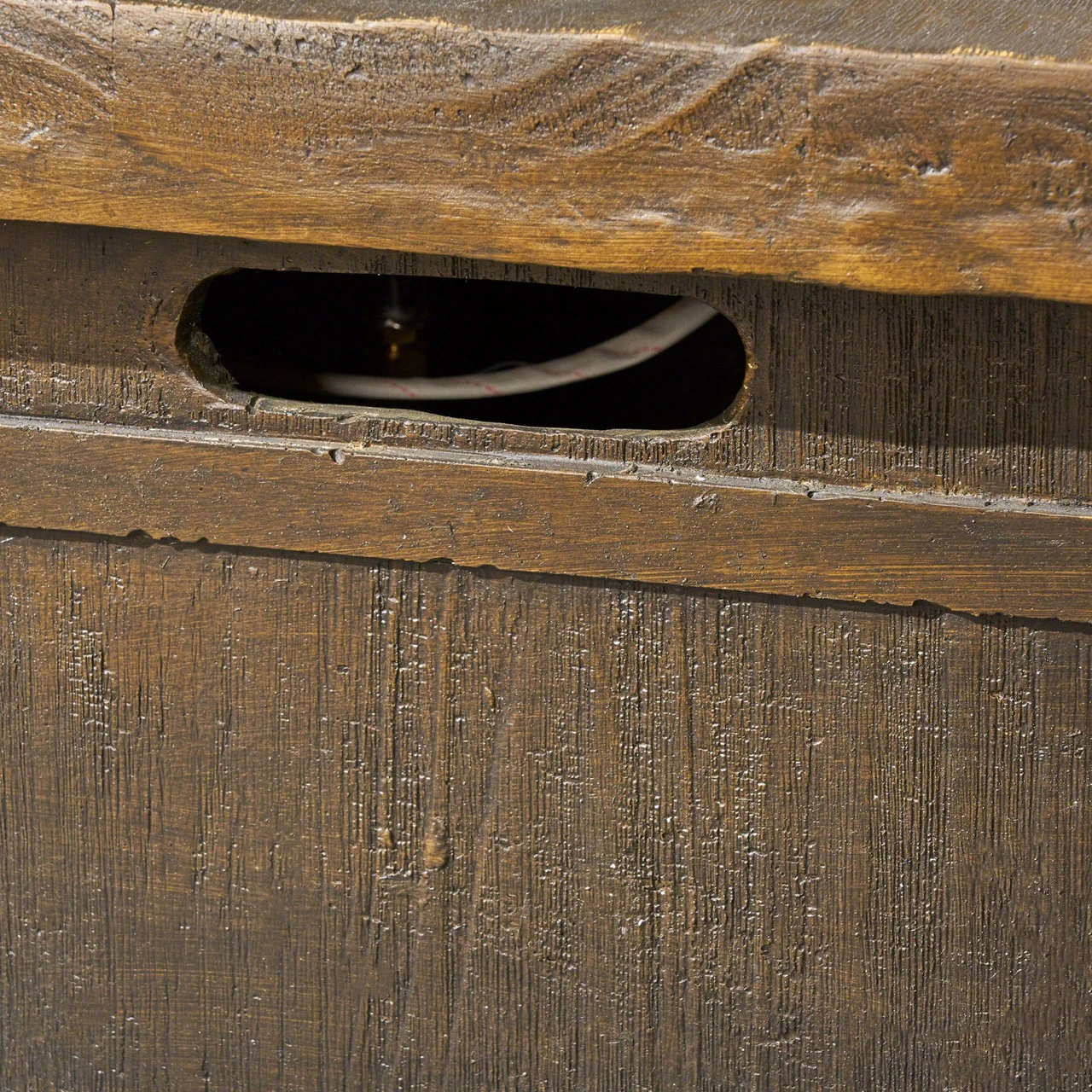 32" Natural Brown Distressed Finish Square Outdoor Patio Fire Pit 5 32" Natural Brown Distressed Finish Square Outdoor Patio Fire Pit - Image 5