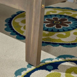 2pc Teal Blue And Gray Outdoor Patio Cushioned Loveseat And Coffee Table Set 52" -PatioVibe Shop dnhhf 307274 5 67131.1667677766