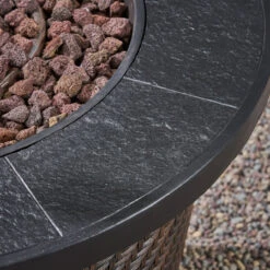 32" Brown And Black Round Outdoor Patio Fire Pit 8 32" Brown And Black Round Outdoor Patio Fire Pit -PatioVibe Shop dnhhf 307774 3 20200.1667677864