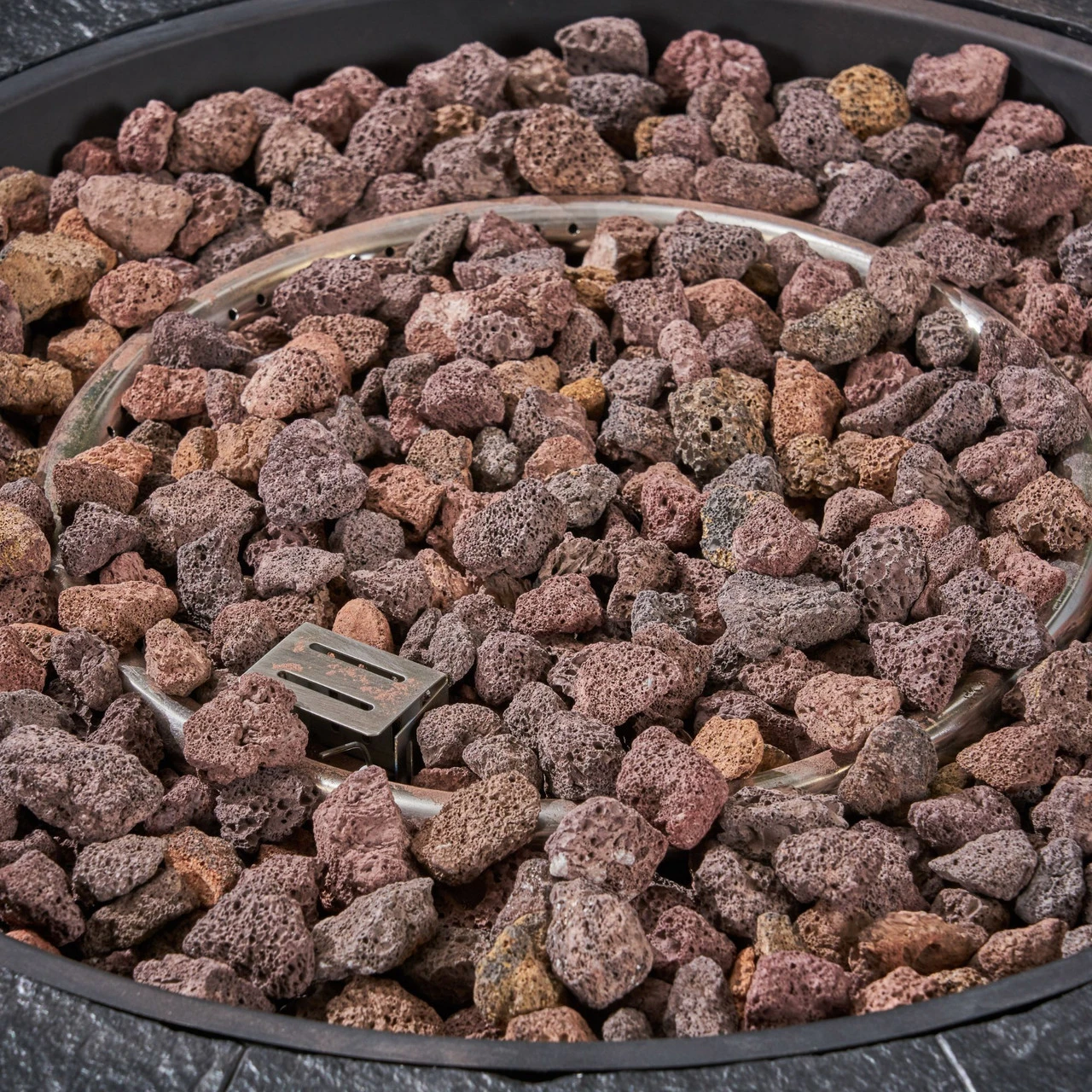 32" Brown And Black Round Outdoor Patio Fire Pit 4 32" Brown And Black Round Outdoor Patio Fire Pit - Image 4