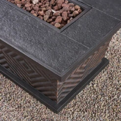 2pc Brown And Black Rectangular Outdoor Patio Fire Pit With Tank Holder Set 56.25" 10 2pc Brown And Black Rectangular Outdoor Patio Fire Pit With Tank Holder Set 56.25" -PatioVibe Shop dnhhf 307830 04 37349.1667677742