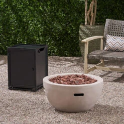 26.75" Abalone Gray Handcrafted Outdoor Patio Bowl Fire Pit With Tank Holder 12 26.75" Abalone Gray Handcrafted Outdoor Patio Bowl Fire Pit With Tank Holder -PatioVibe Shop dnhhf 308138 6 86768.1667617254