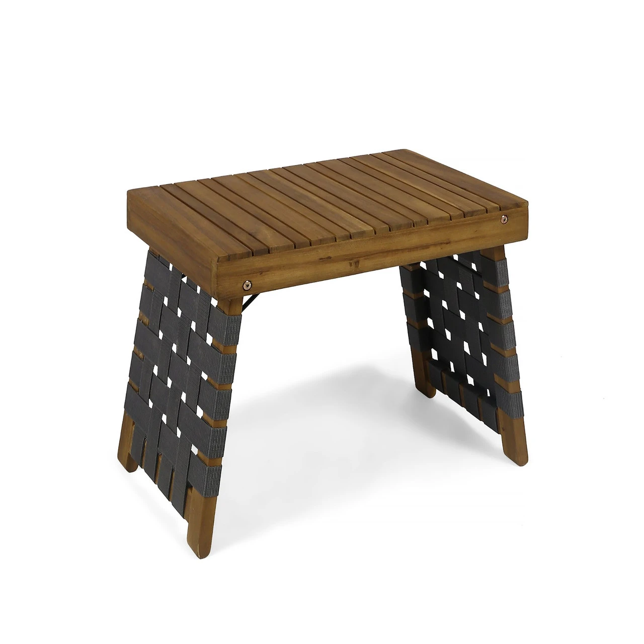 19.75" Brown And Gray Contemporary Rectangular Foldable Outdoor Patio Side Table 1 19.75" Brown And Gray Contemporary Rectangular Foldable Outdoor Patio Side Table