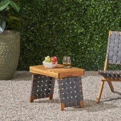 19.75" Brown And Gray Contemporary Rectangular Foldable Outdoor Patio Side Table 11 19.75" Brown And Gray Contemporary Rectangular Foldable Outdoor Patio Side Table -PatioVibe Shop dnhhf 308792 6 27005.1667616997