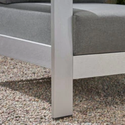 2pc Gray And Silver Contemporary Outdoor Patio Loveseat With Coffee Table 56.75" 10 2pc Gray And Silver Contemporary Outdoor Patio Loveseat With Coffee Table 56.75" -PatioVibe Shop dnhhf 308977 4 15535.1667677722