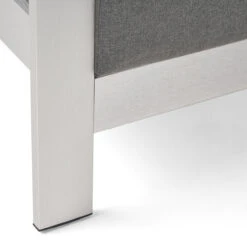 2pc Gray And Silver Contemporary Outdoor Patio Loveseat With Coffee Table 56.75" 12 2pc Gray And Silver Contemporary Outdoor Patio Loveseat With Coffee Table 56.75" -PatioVibe Shop dnhhf 308977 6 82428.1667677722