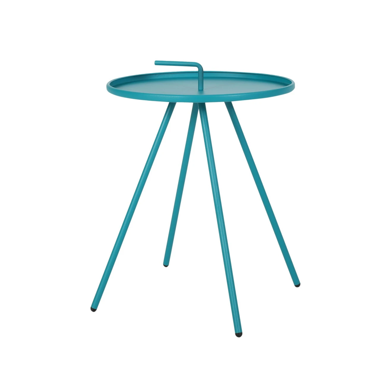 21.75" Teal Blue Contemporary Round Outdoor Patio Side Table 1 21.75" Teal Blue Contemporary Round Outdoor Patio Side Table