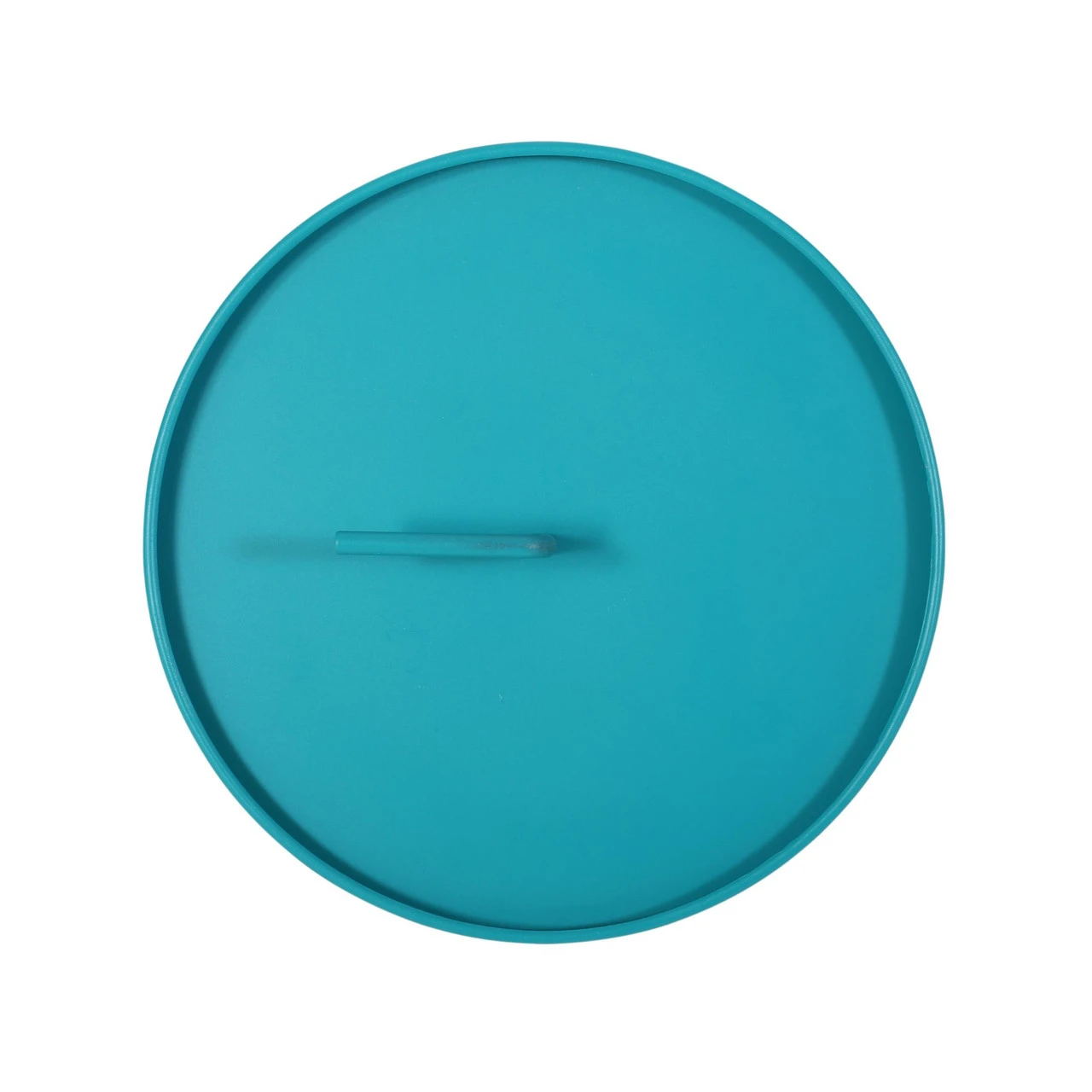 21.75" Teal Blue Contemporary Round Outdoor Patio Side Table 2 21.75" Teal Blue Contemporary Round Outdoor Patio Side Table - Image 2