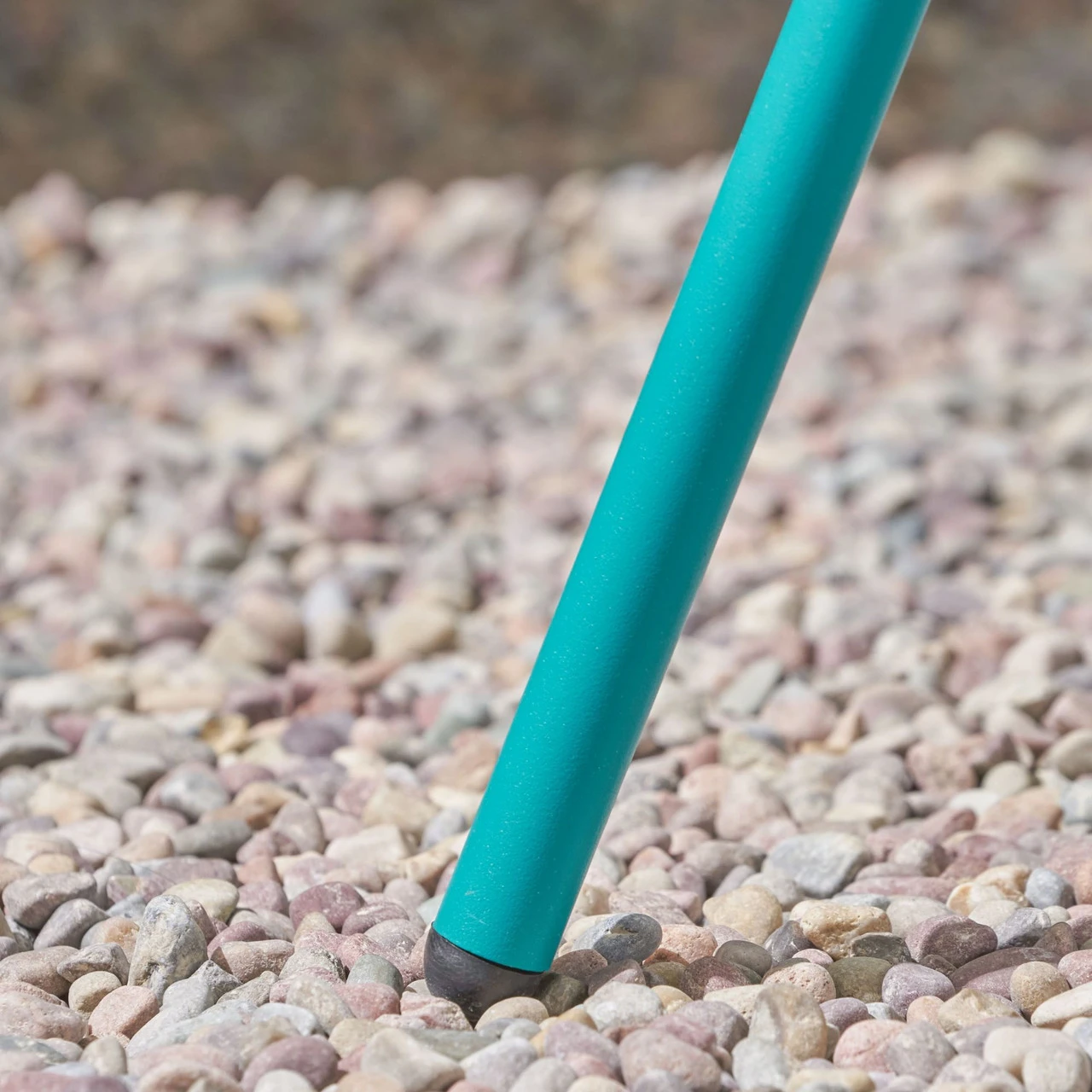 21.75" Teal Blue Contemporary Round Outdoor Patio Side Table 5 21.75" Teal Blue Contemporary Round Outdoor Patio Side Table - Image 5