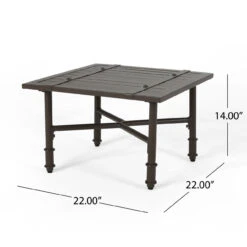 22" Brown Traditional Square Outdoor Patio Side Table 8 22" Brown Traditional Square Outdoor Patio Side Table -PatioVibe Shop dnhhf 309085 4 40089.1667503705