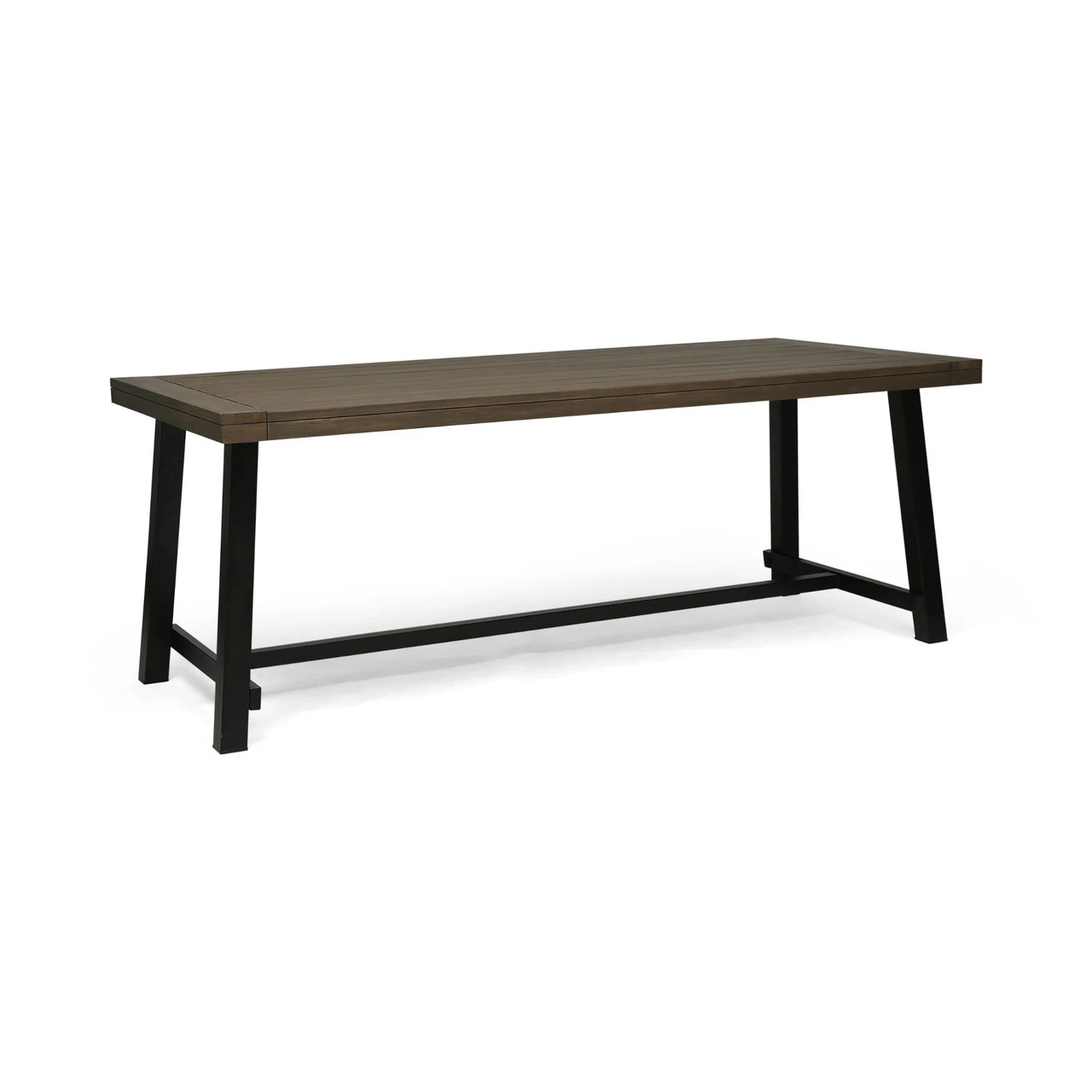 79" Charcoal Gray And Black Contemporary Rectangular Outdoor Dining Table 1 79" Charcoal Gray And Black Contemporary Rectangular Outdoor Dining Table