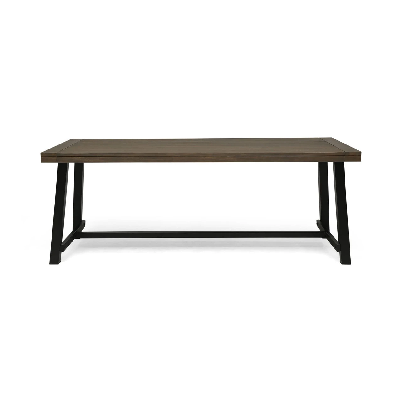 79" Charcoal Gray And Black Contemporary Rectangular Outdoor Dining Table 2 79" Charcoal Gray And Black Contemporary Rectangular Outdoor Dining Table - Image 2