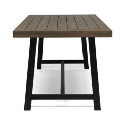 79" Charcoal Gray And Black Contemporary Rectangular Outdoor Dining Table 8 79" Charcoal Gray And Black Contemporary Rectangular Outdoor Dining Table -PatioVibe Shop dnhhf 309162 3 63761.1667617076