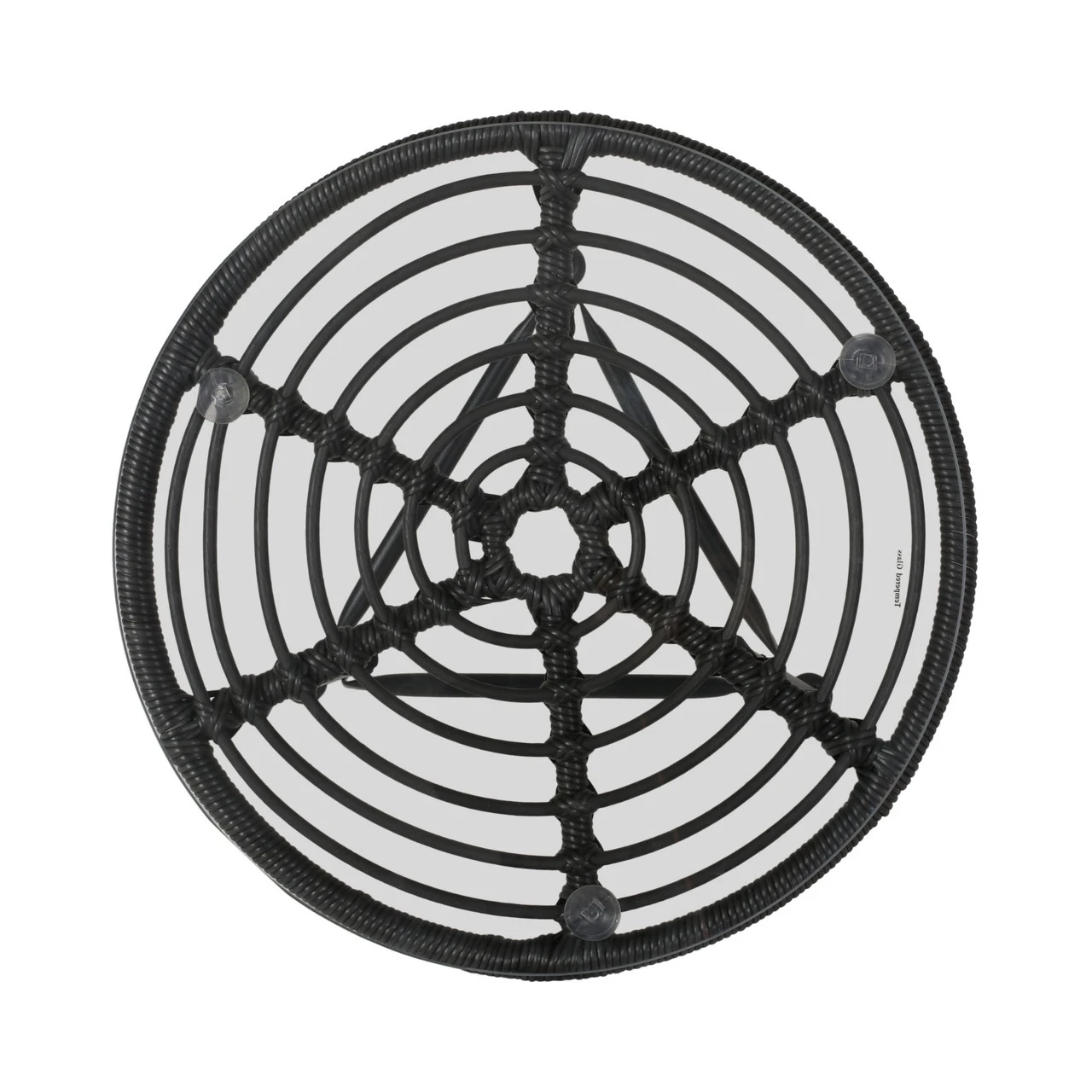 19.5" Gray And Black Contemporary Round Outdoor Patio Side Table 2 19.5" Gray And Black Contemporary Round Outdoor Patio Side Table - Image 2