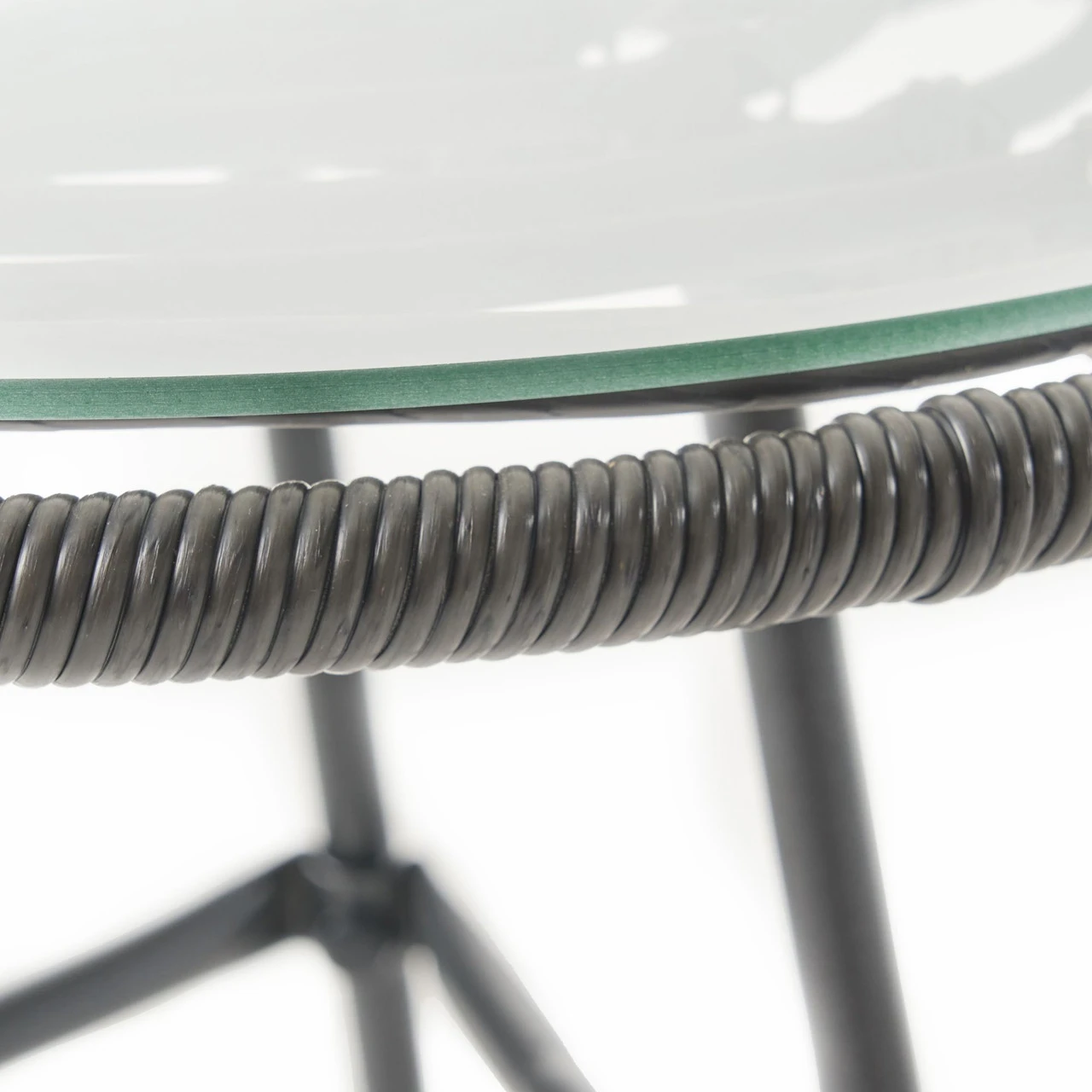 19.5" Gray And Black Contemporary Round Outdoor Patio Side Table 4 19.5" Gray And Black Contemporary Round Outdoor Patio Side Table - Image 4