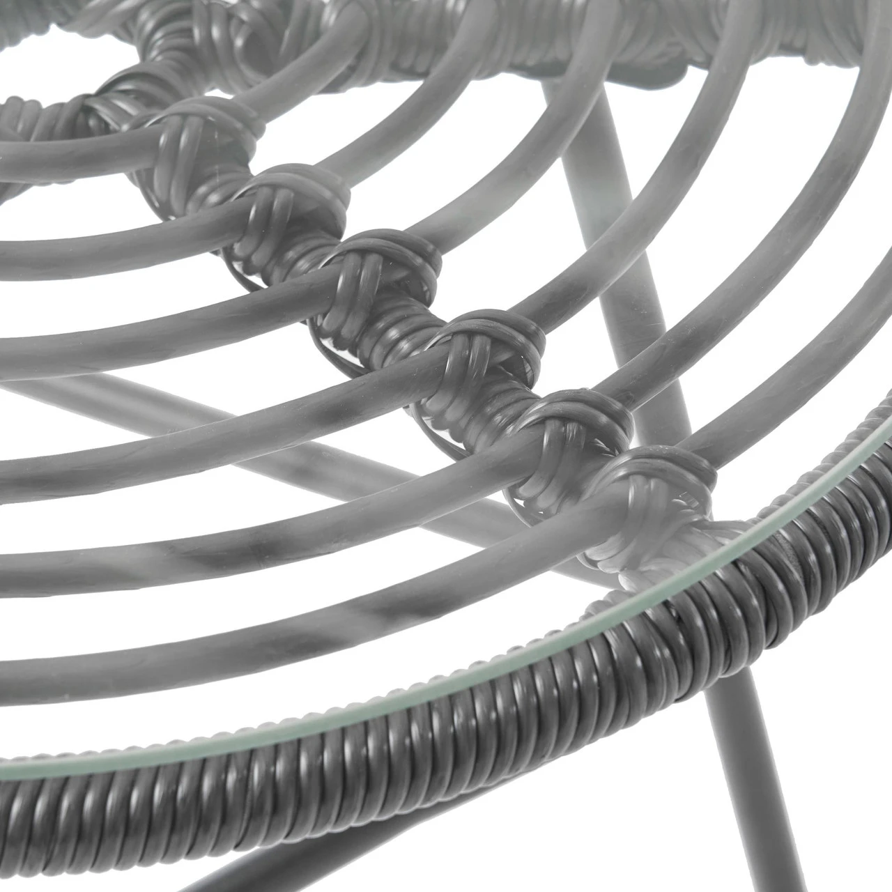 19.5" Gray And Black Contemporary Round Outdoor Patio Side Table 5 19.5" Gray And Black Contemporary Round Outdoor Patio Side Table - Image 5