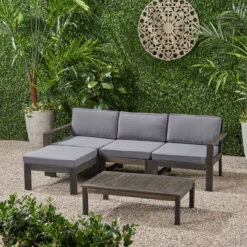 5-Piece Gray Outdoor Furniture Patio Sectional Sofa Set - Gray Cushions 12 5-Piece Gray Outdoor Furniture Patio Sectional Sofa Set - Gray Cushions -PatioVibe Shop dnhhf 309361 6 26477.1667677668