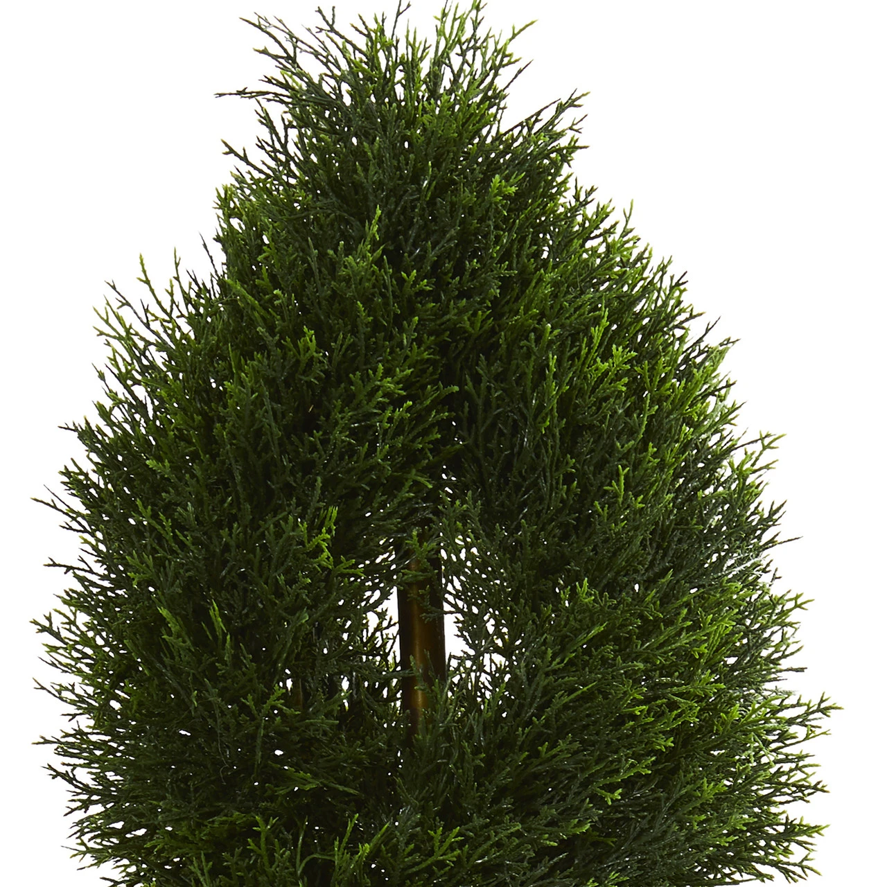 5' Artificial Double Pond Cypress Spiral Topiary Outdoor Tree In Black Wash Planter 4 5' Artificial Double Pond Cypress Spiral Topiary Outdoor Tree In Black Wash Planter - Image 4