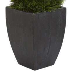 5' Artificial Double Pond Cypress Spiral Topiary Outdoor Tree In Black Wash Planter 9 5' Artificial Double Pond Cypress Spiral Topiary Outdoor Tree In Black Wash Planter -PatioVibe Shop dnnl205770 5 19292.1681813656