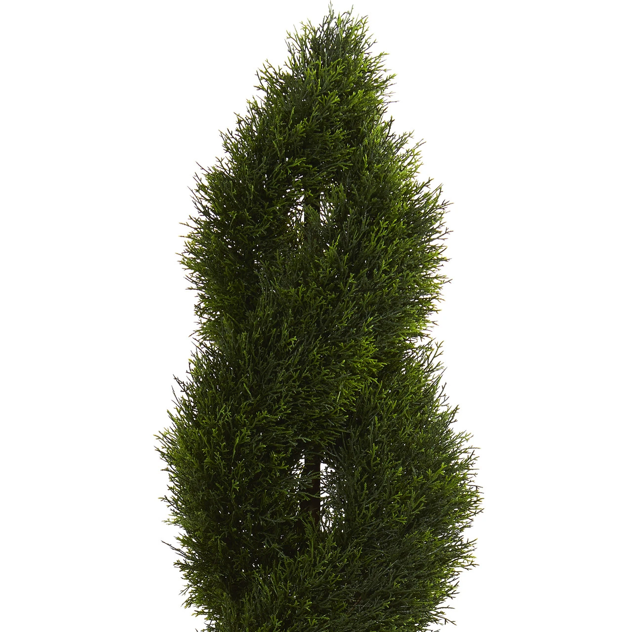 5.5' Artificial Double Pond Cypress Spiral Topiary Outdoor Tree In Tower Planter 3 5.5' Artificial Double Pond Cypress Spiral Topiary Outdoor Tree In Tower Planter - Image 3