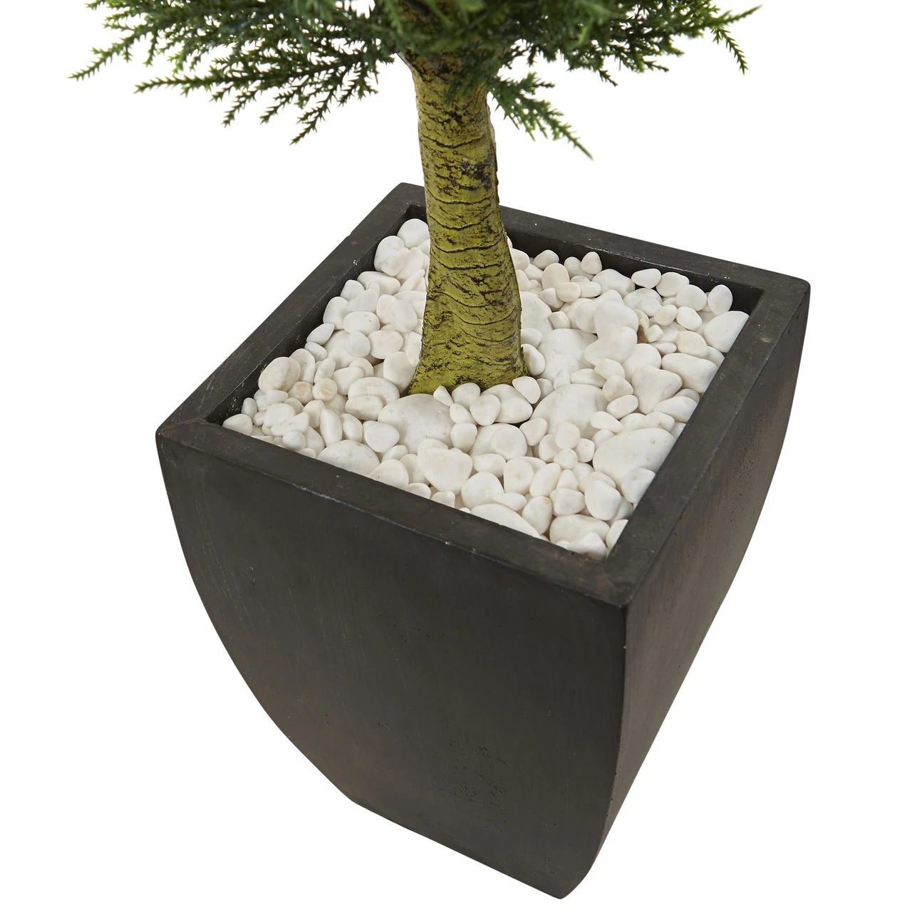 4.5' Double Ball Cypress Topiary Artificial Outdoor Pant In Matte Planter 3 4.5' Double Ball Cypress Topiary Artificial Outdoor Pant In Matte Planter - Image 3
