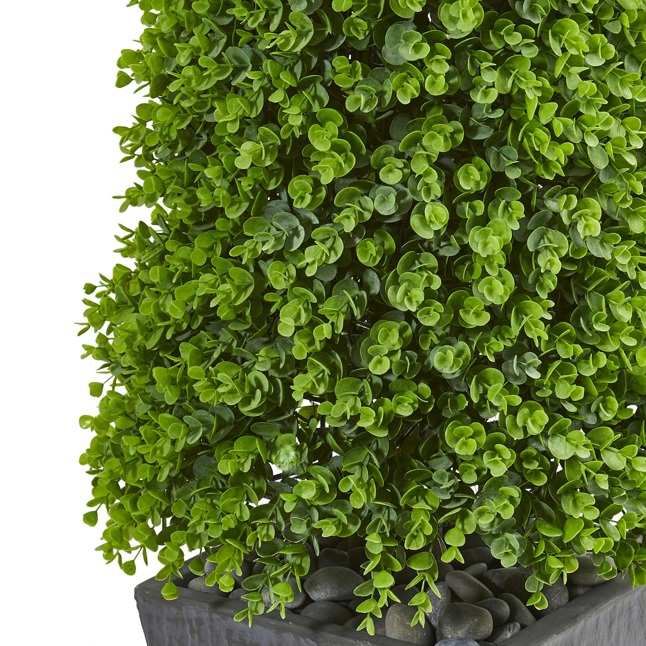 4.75" Eucalyptus Topiary Artificial Outdoor Tree In Slate Planter 3 4.75" Eucalyptus Topiary Artificial Outdoor Tree In Slate Planter - Image 3