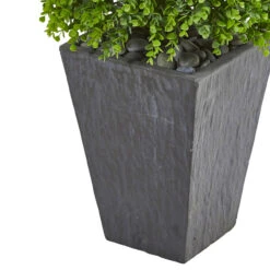 4.75" Eucalyptus Topiary Artificial Outdoor Tree In Slate Planter 7 4.75" Eucalyptus Topiary Artificial Outdoor Tree In Slate Planter -PatioVibe Shop dnnl209405 4 51338.1686180551