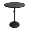 40.75" Brown And Black Round Ornate Outdoor Patio Furniture Bar Table