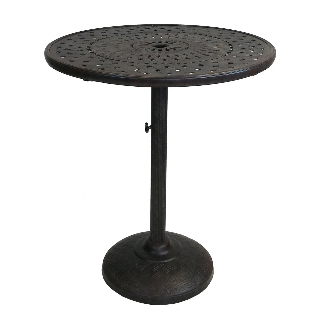 40.75" Brown And Black Round Ornate Outdoor Patio Furniture Bar Table 1 40.75" Brown And Black Round Ornate Outdoor Patio Furniture Bar Table