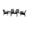 7-Piece Black Outdoor Patio Seating Set With Cushions 36"