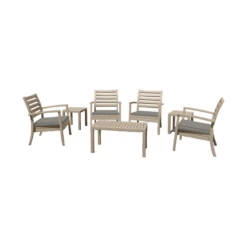 7-Piece Taupe Gray Outdoor Patio Seating Set With Cushions 36"