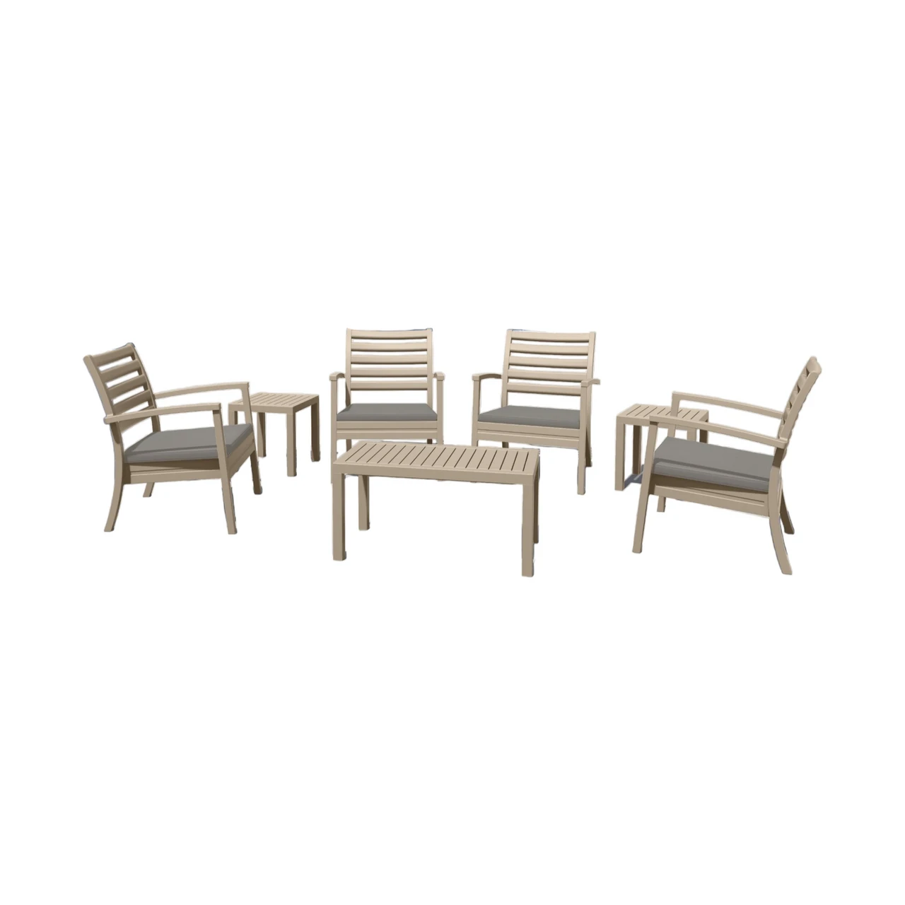 7-Piece Taupe Gray Outdoor Patio Seating Set With Cushions 36" 1 7-Piece Taupe Gray Outdoor Patio Seating Set With Cushions 36"