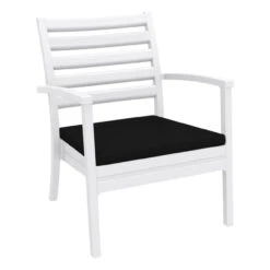 7-Piece White And Black Outdoor Patio Seating Set With Cushions 36" -PatioVibe Shop dpam isp004s7 whi cbl 5 00845.1686994016