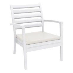 7-Piece White Outdoor Patio Seating Set With Cushions 36" -PatioVibe Shop dpam isp004s7 whi cna 5 46116.1686994023