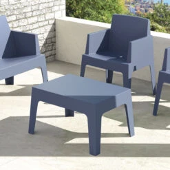 27.5" Gray Stackable Outdoor Patio Coffee Table 9 27.5" Gray Stackable Outdoor Patio Coffee Table -PatioVibe Shop dpam isp064 dgr 4 52357.1667539059
