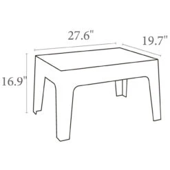 27.5" Tropical Green Stackable Outdoor Patio Coffee Table 9 27.5" Tropical Green Stackable Outdoor Patio Coffee Table -PatioVibe Shop dpam isp064 trg 5 29352.1667539062