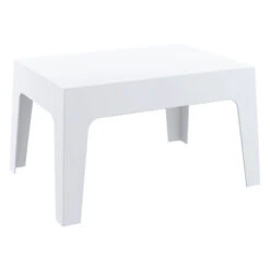 27.5" White Stackable Outdoor Patio Coffee Table
