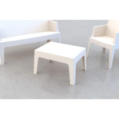 27.5" White Stackable Outdoor Patio Coffee Table 12 27.5" White Stackable Outdoor Patio Coffee Table -PatioVibe Shop dpam isp064 whi 5 89263.1667532087