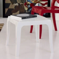 20" White Glossy Stacking Square Outdoor Patio Side Table -PatioVibe Shop dpam isp065 gwhi 3 93448.1667539063