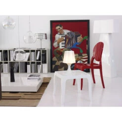 20" White Glossy Stacking Square Outdoor Patio Side Table -PatioVibe Shop dpam isp065 gwhi 5 17017.1667539064