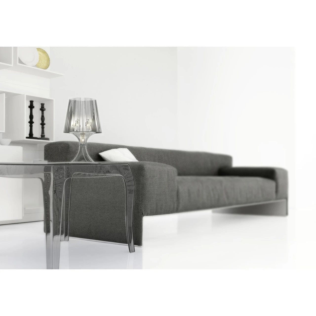 20" Clear Transparent Stacking Square Outdoor Patio Side Table 5 20" Clear Transparent Stacking Square Outdoor Patio Side Table - Image 5