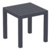18" Dark Gray Patio Square Resin Side Table With Drain Hole