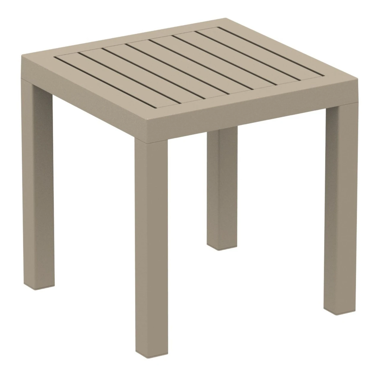 18" Taupe Brown Patio Square Resin Side Table With Drain Hole 1 18" Taupe Brown Patio Square Resin Side Table With Drain Hole