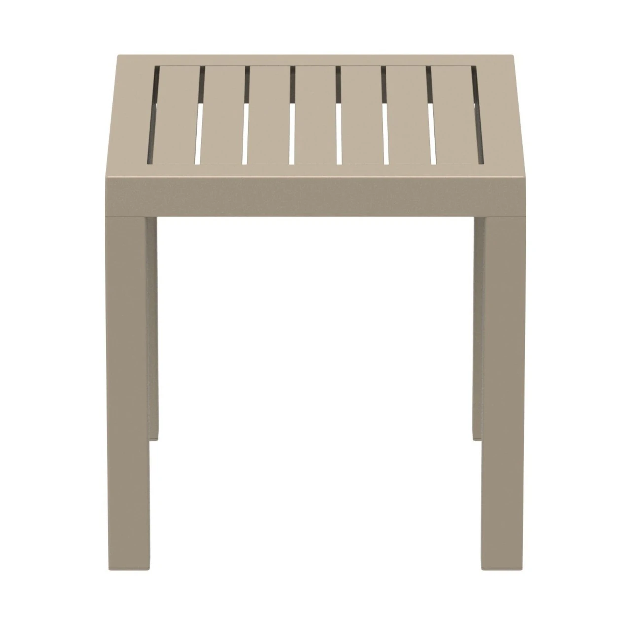 18" Taupe Brown Patio Square Resin Side Table With Drain Hole 2 18" Taupe Brown Patio Square Resin Side Table With Drain Hole - Image 2