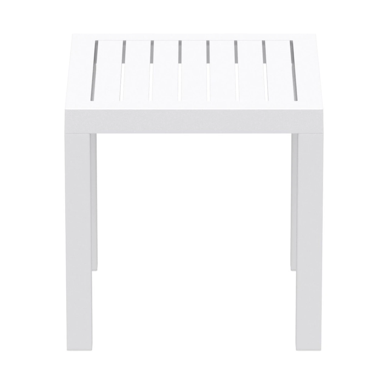 18" White Patio Square Resin Side Table With Drain Hole 2 18" White Patio Square Resin Side Table With Drain Hole - Image 2