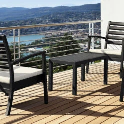 36" Black Patio Solid Rectangular Patio Resin Coffee Table -PatioVibe Shop dpam isp069 bla 4 31798.1667531966