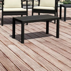 36" Black Patio Solid Rectangular Patio Resin Coffee Table -PatioVibe Shop dpam isp069 bla 6 88014.1667531966